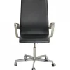 Pamono Oxford Chair in Black Essential Leather by Arne Jacobsen, 2000s> Office Chairs