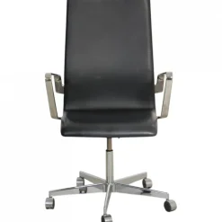 Pamono Oxford Chair in Black Essential Leather by Arne Jacobsen, 2000s> Office Chairs