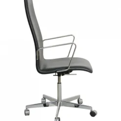 Pamono Oxford Chair in Black Essential Leather by Arne Jacobsen, 2000s> Office Chairs