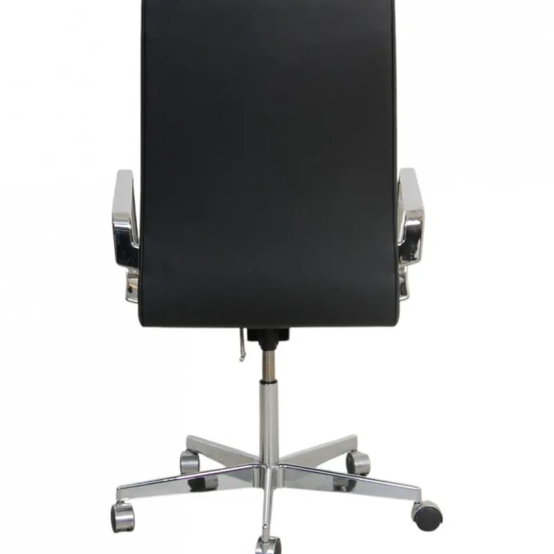 Pamono Oxford Chair in Black Essential Leather by Arne Jacobsen, 2000s> Office Chairs