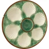 Best Pamono Oyster Plate in Majolica Green and White Color, France, 19th Century