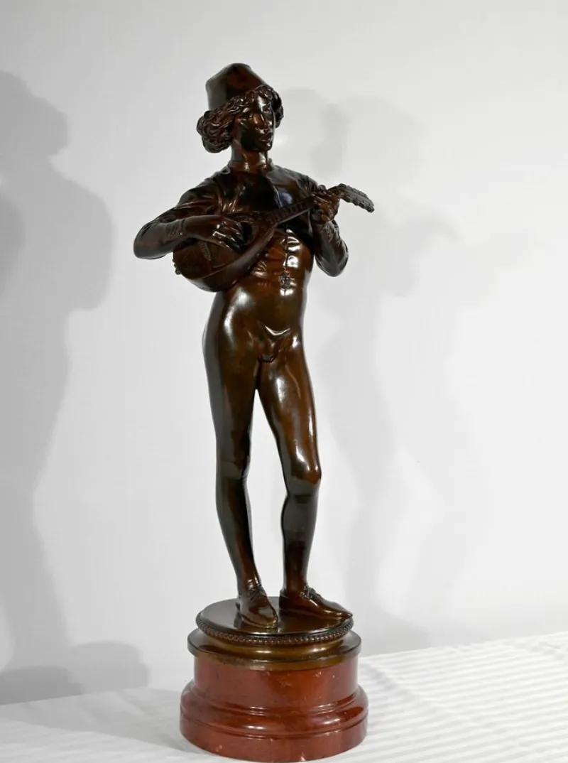 Pamono P. Dubois, Florentine Singer of the 15th Century, 1865, Bronze> Classical