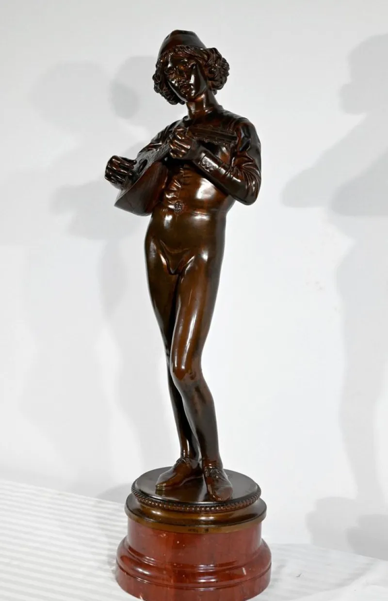 Pamono P. Dubois, Florentine Singer of the 15th Century, 1865, Bronze> Classical
