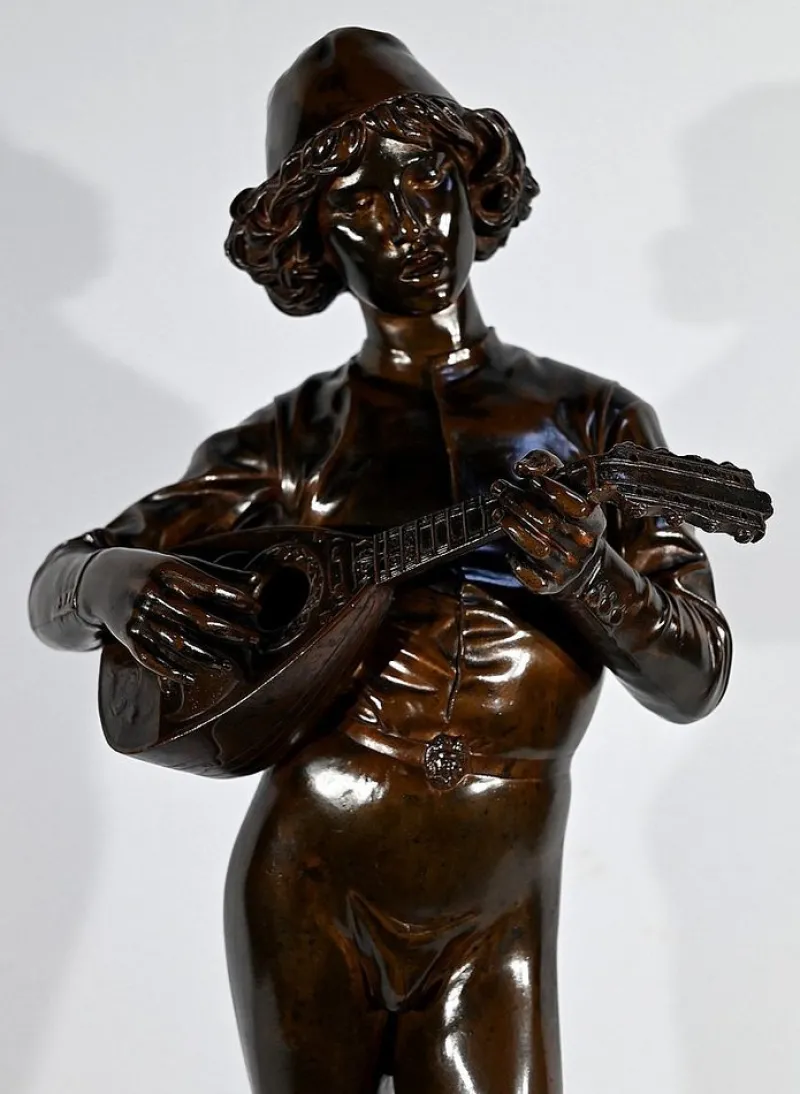 Pamono P. Dubois, Florentine Singer of the 15th Century, 1865, Bronze> Classical
