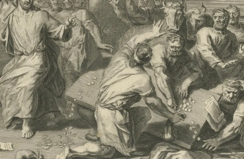 Pamono P. Mortier, Miracles of Christ Wedding at Cana & Cleansing of the Temple, 1700, Paper> Prints & Multiples