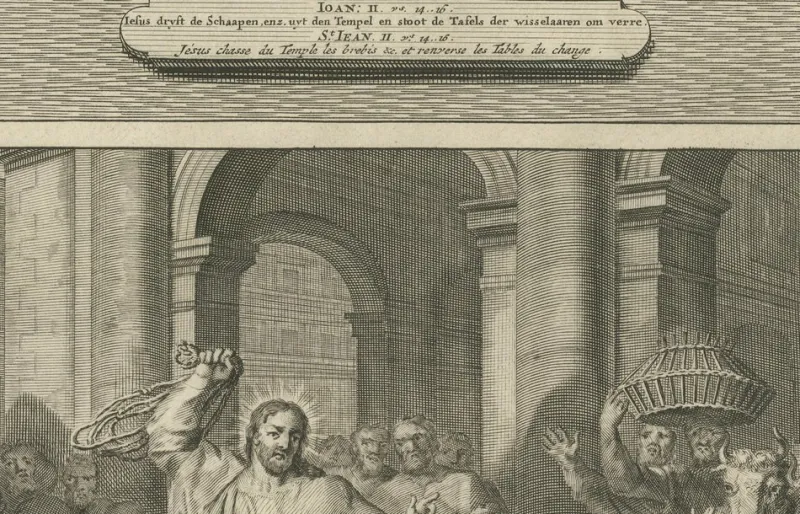 Pamono P. Mortier, Miracles of Christ Wedding at Cana & Cleansing of the Temple, 1700, Paper> Prints & Multiples