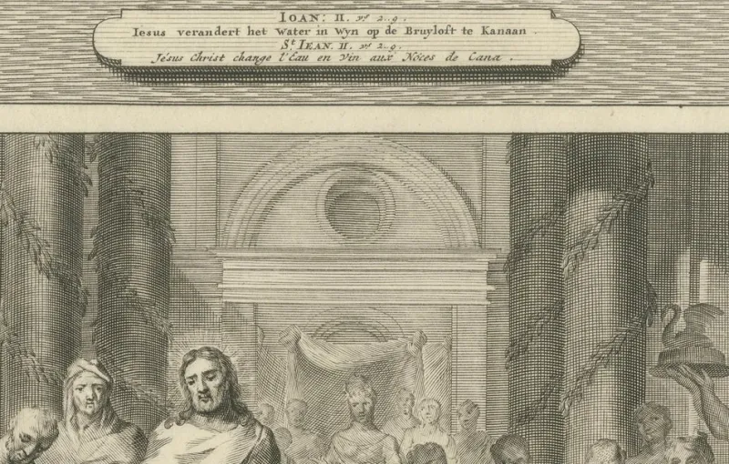 Pamono P. Mortier, Miracles of Christ Wedding at Cana & Cleansing of the Temple, 1700, Paper> Prints & Multiples
