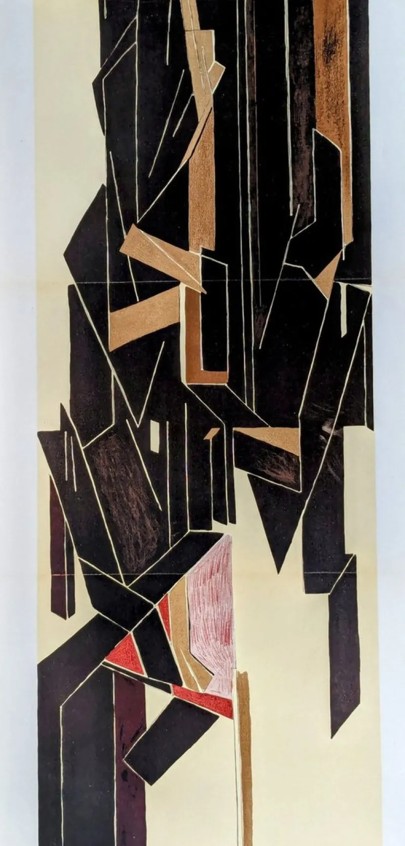 New Pamono Pablo Palazuelo, Large Abstraction Triptych, 1955, Lithograph
