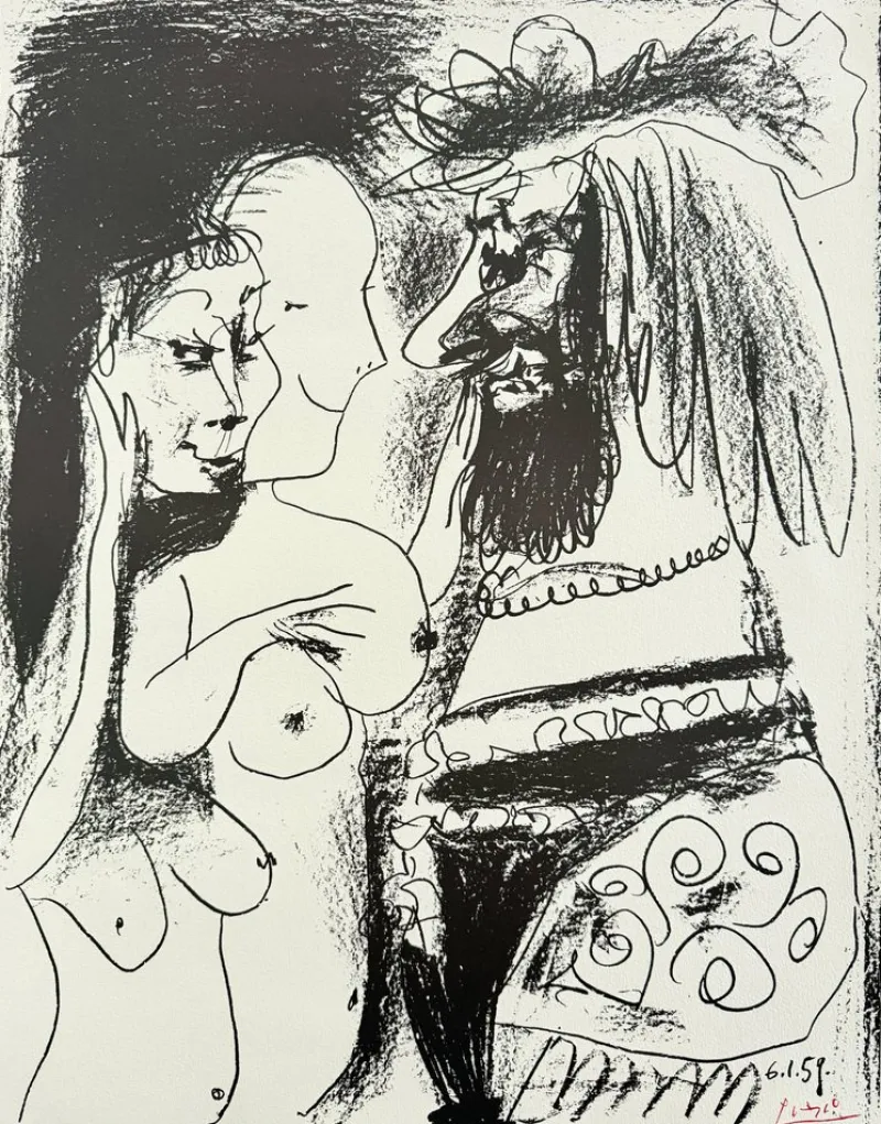 Pamono Pablo Picasso, Le Vieux Roi, 1959, Lithograph> Prints & Multiples