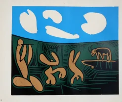 Sale Pamono Pablo Picasso Linocut with Four Clouds,1962