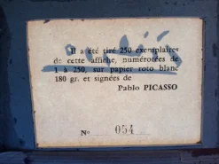 Best Pamono Pablo Picasso, Rare Hand-Signed Lithograph, Vallauris 1956