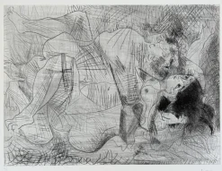 Pamono Pablo Picasso, Étreinte I, 1963, Drypoint Etching><noscript><img width=