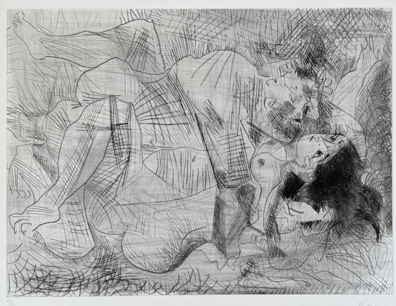 Pamono Pablo Picasso, Étreinte I, 1963, Drypoint Etching> Prints & Multiples