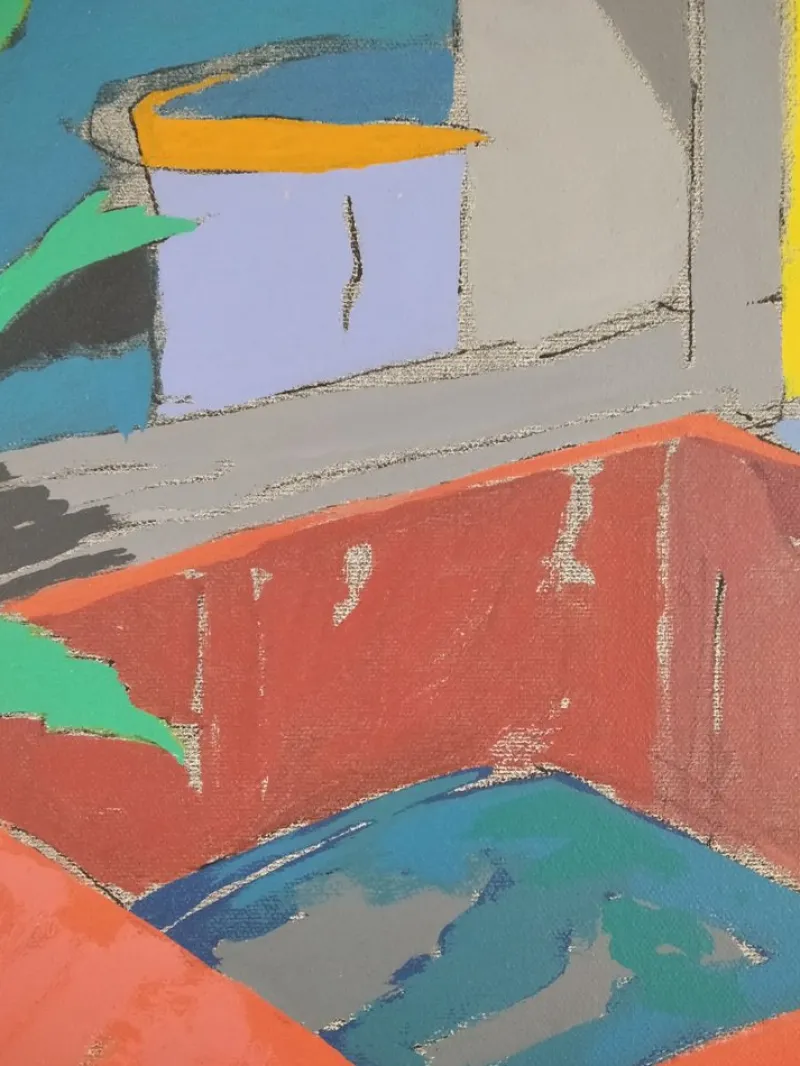 Pamono Paco Simon, Caja Rosa, 1980, Canvas Painting> Classical