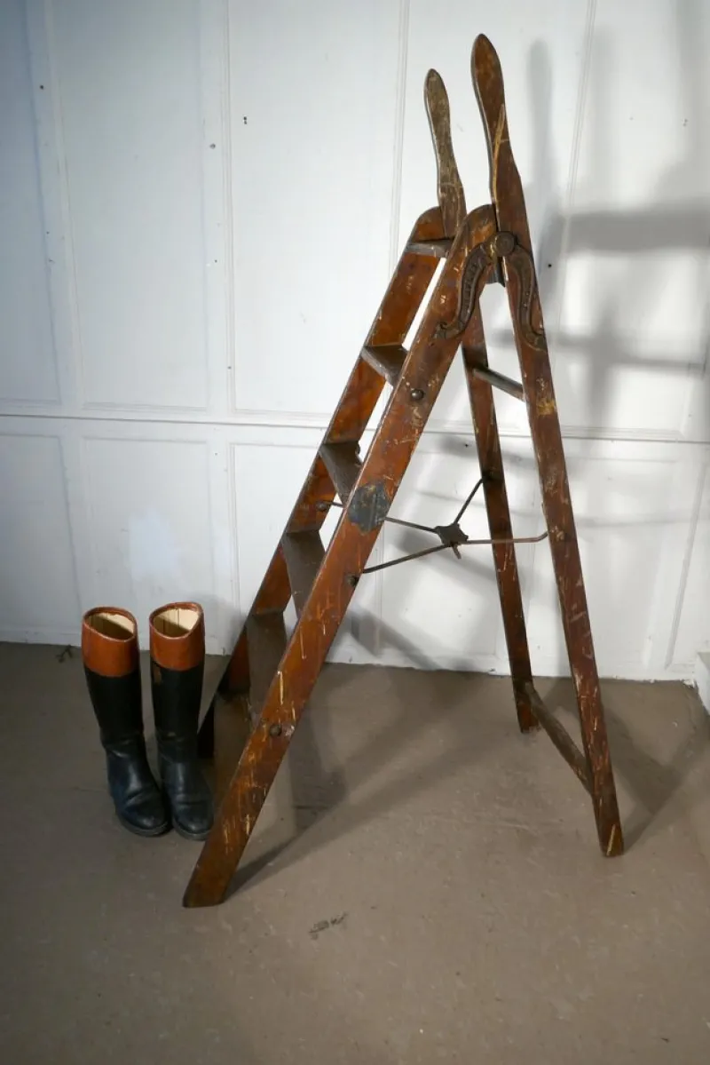 Clearance Pamono Paint Splattered Simplex Safety Step Ladder, 1900s