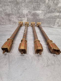 Sale Pamono Painted and Gilded Wood Corinthian Columns, Set of 4