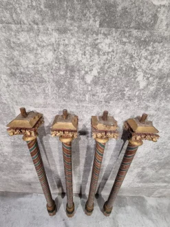 Sale Pamono Painted and Gilded Wood Corinthian Columns, Set of 4