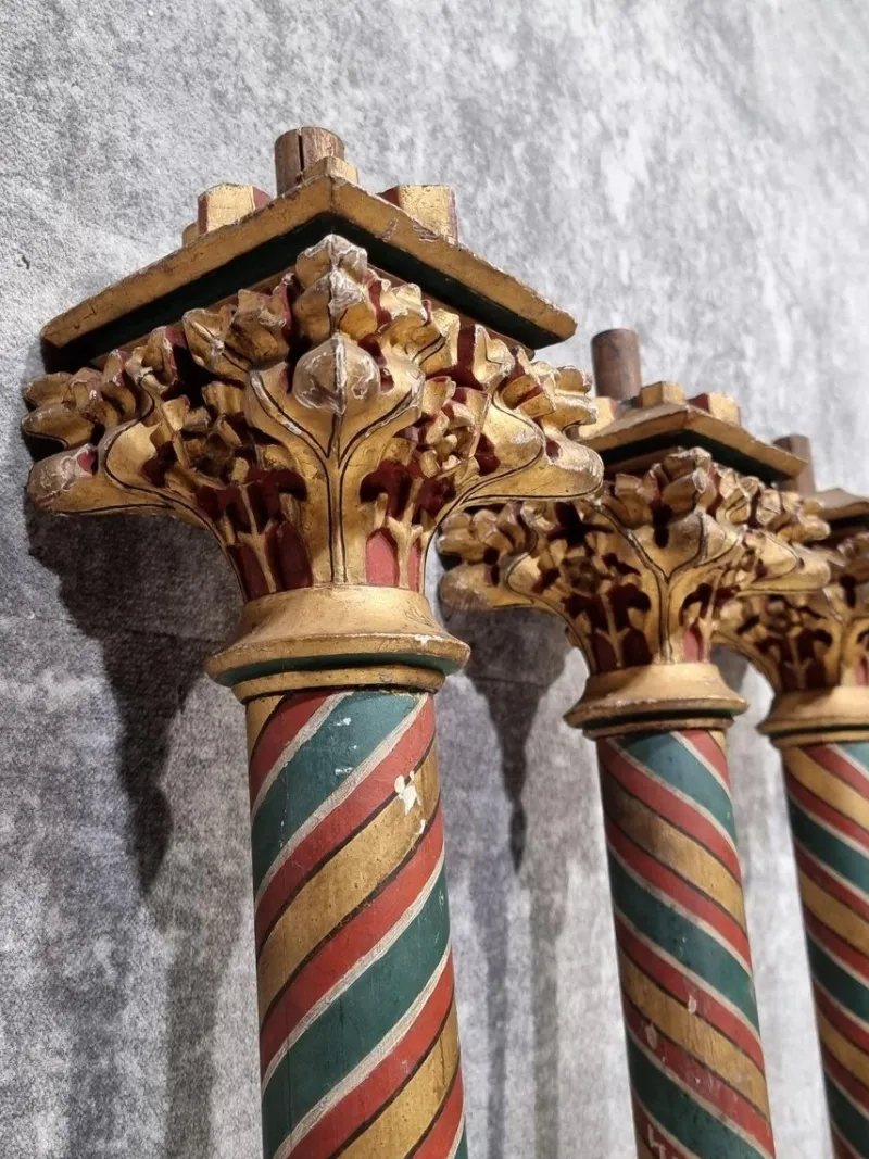Sale Pamono Painted and Gilded Wood Corinthian Columns, Set of 4