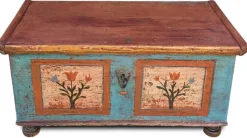 Pamono Painted Chest with Floral Motifs, 1810s