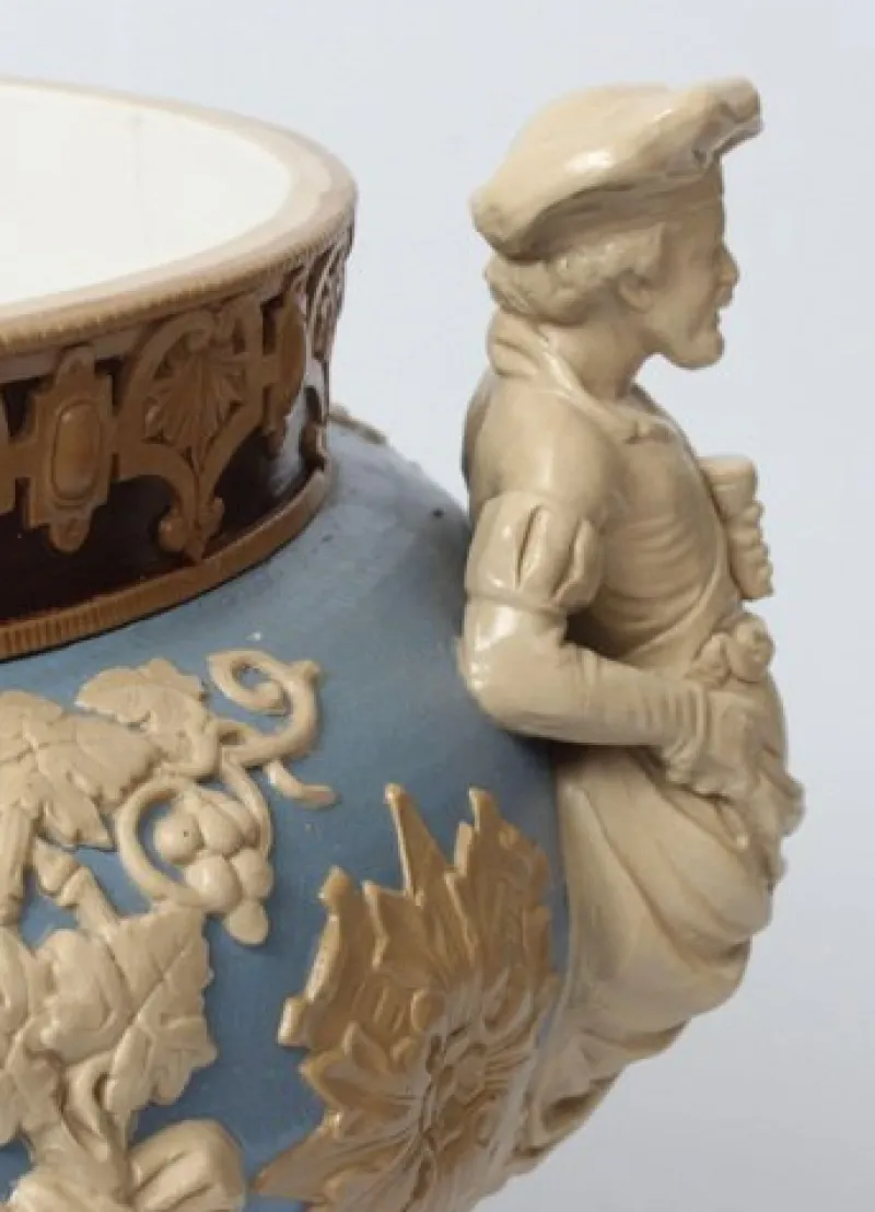 Outlet Pamono Painted Flowerpot, 1890s