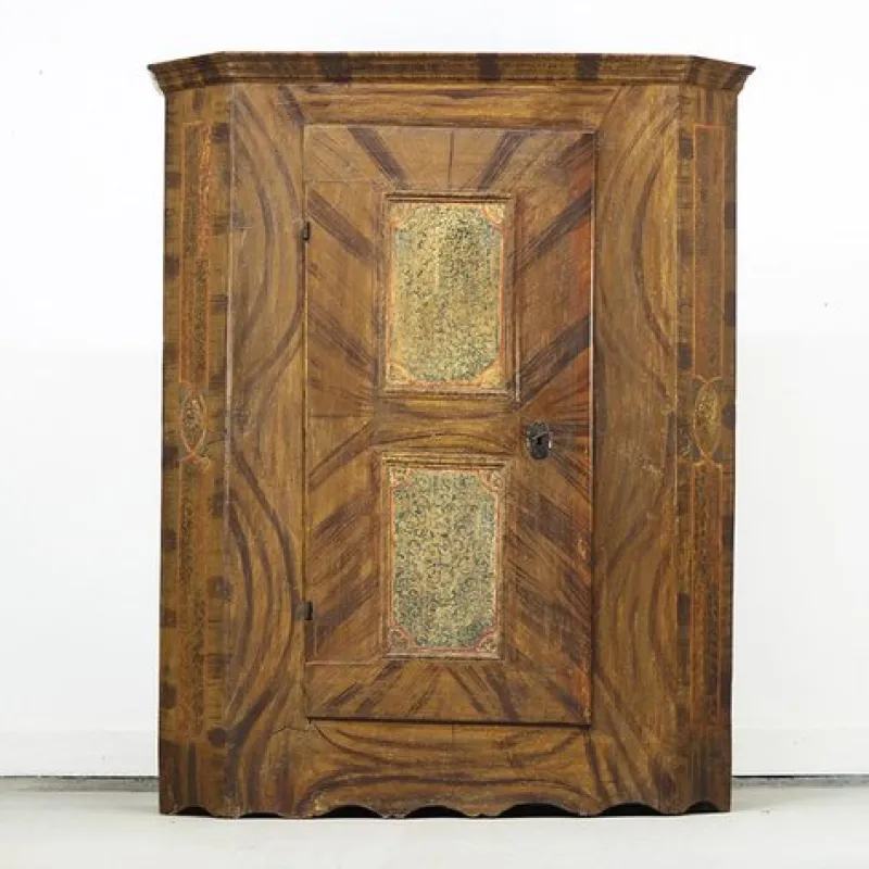 Pamono Painted Folk Art Bridal Cupboard> Cabinets & Wardrobes