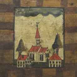 Pamono Painted Folk Art Chest, 1834> Trunks Crates & Baskets