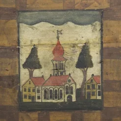 Pamono Painted Folk Art Chest, 1834><noscript><img width=