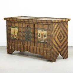 Pamono Painted Folk Art Chest, 1834><noscript><img width=