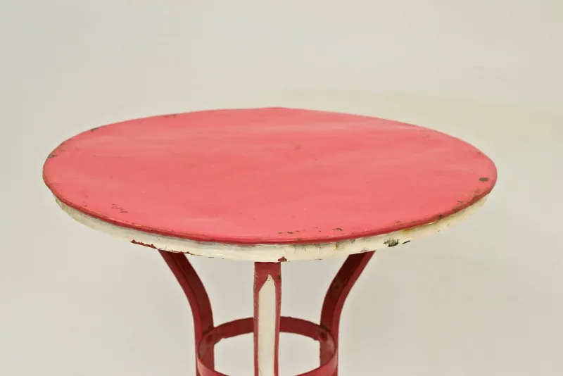 Pamono Painted Iron Garden Table in Cotton Candy Style, 1960s> Garden Tables