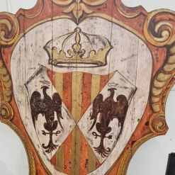 Pamono Painted Wooden Noble Shields, 1920s, Set of 2><noscript><img width=