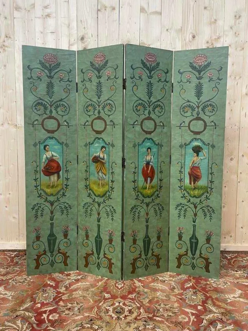 Pamono Painted Wooden Screen> Room Dividers & Screens