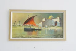 Pamono Painting Harry Winkler, African Coast, Germany, 1960s, Plastic & Wood & Paper> Mid-Century