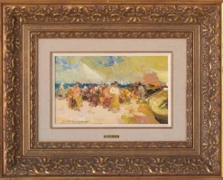 New Pamono Painting of Beach Scene by Luis Giner Bueno