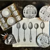 Pamono Palazzo Dessert Plates with Gift Box by Pozzi Milano, Set of 4> Tabletop|Dinner Plates & Bowls