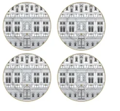 Pamono Palazzo Dessert Plates with Gift Box by Pozzi Milano, Set of 4><noscript><img width=