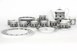 Pamono Palladiana Coffee Set, Piero Fornasetti for Rosenthal, Set of 28> Coffee & Tea Service
