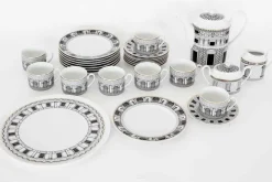 Pamono Palladiana Coffee Set, Piero Fornasetti for Rosenthal, Set of 28> Coffee & Tea Service