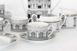 Pamono Palladiana Coffee Set, Piero Fornasetti for Rosenthal, Set of 28><noscript><img width=