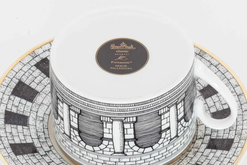 Pamono Palladiana Coffee Set, Piero Fornasetti for Rosenthal, Set of 28> Coffee & Tea Service