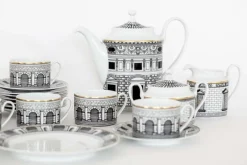 Pamono Palladiana Coffee Set, Piero Fornasetti for Rosenthal, Set of 28><noscript><img width=