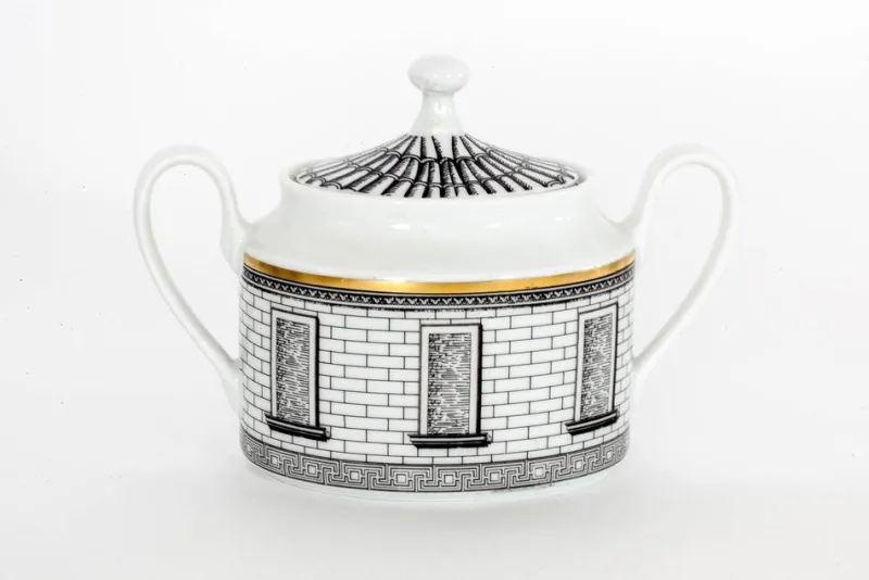 Pamono Palladiana Coffee Set, Piero Fornasetti for Rosenthal, Set of 28> Coffee & Tea Service