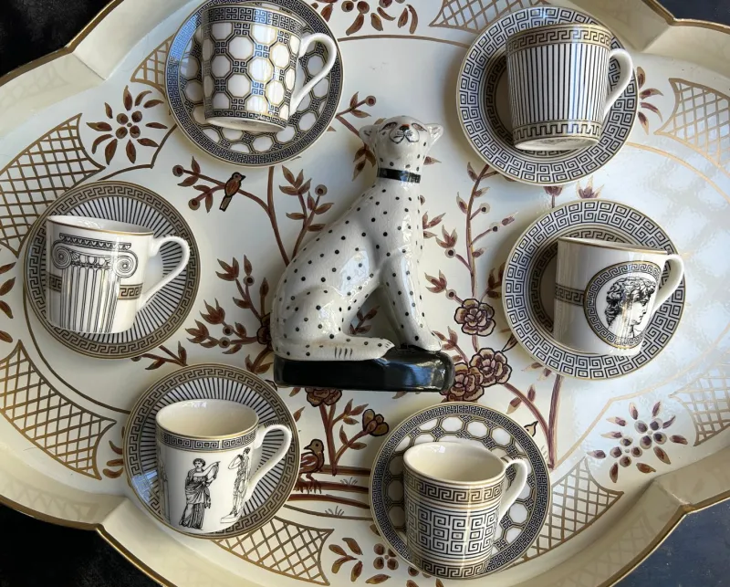 Online Pamono Palladium Coffee Cups with Gift Box by Pozzi Milano, Set of 6