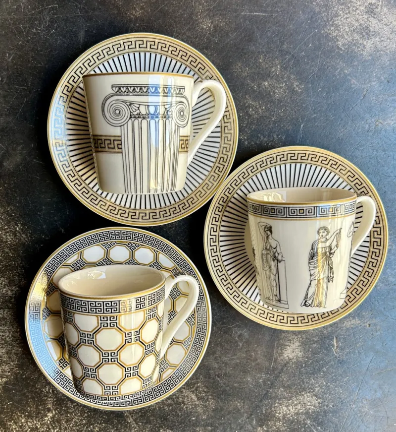 Online Pamono Palladium Coffee Cups with Gift Box by Pozzi Milano, Set of 6