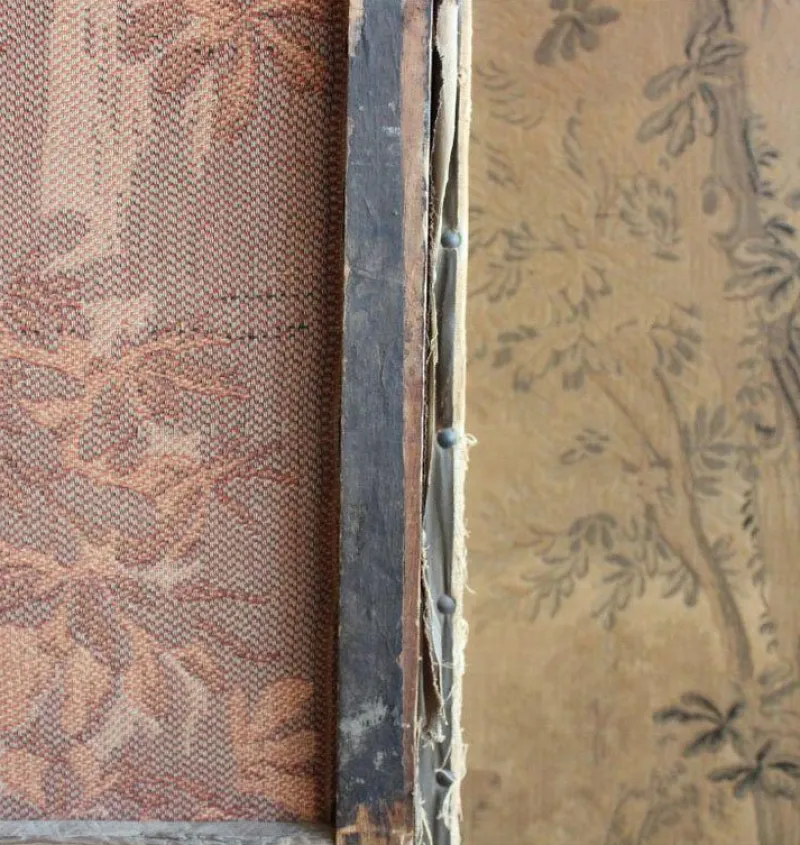 Pamono 4-Panel Room Divider with Embroidered Tapestry, England, Late 1800s> Room Dividers & Screens