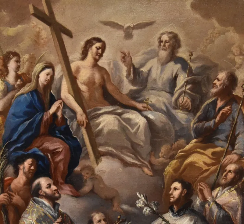 Pamono Paolo De Matteis, Triumph of the Trinity, 1700, Oil on Canvas> Old Masters