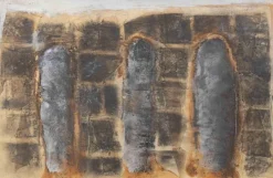 Pamono Paolo La Motta, Landscape, Graphite on Paper on Wood, 1998> Painting