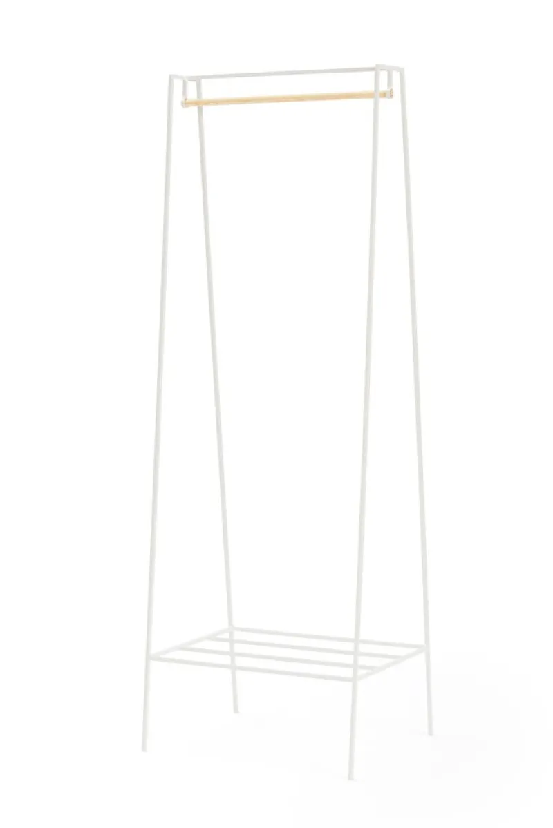 Pamono Paper White & Pine Pole Clothing Rail by &New> Racks, Hooks & Valets