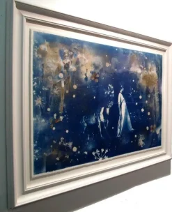 Pamono Parade, Hand-Finished Cyanotype on Paper, Pressed Flowers and Gold Leaf, 2015> Old Masters