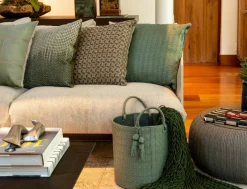 Hot Pamono Paraty Tiras Mono Woven Leather Basket by Elisa Atheniense Home