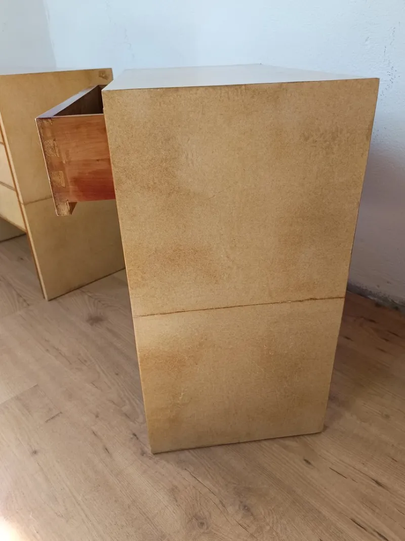 New Pamono Parchment Nightstands, Set of 2